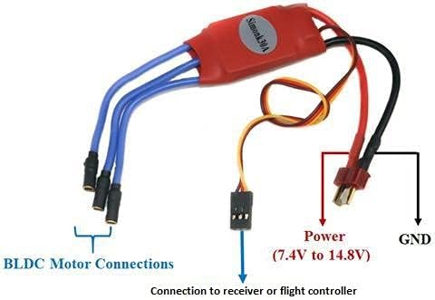 SimonK 30A BLDC ESC Electronic Speed Controller with T Connectors for drone - Pack of 4