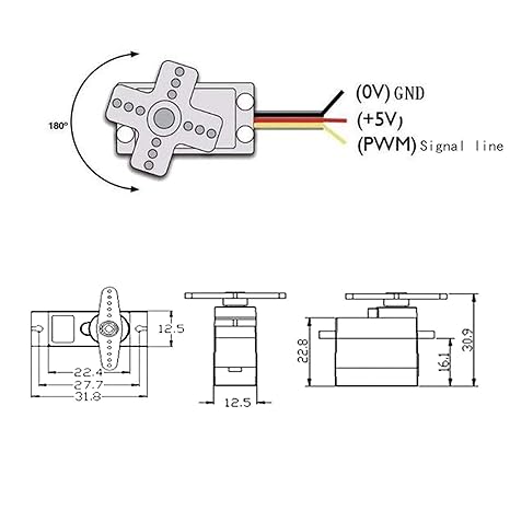 360 Degree Rotation Continuous SG 90 Micro/Mini Servo Motor for RC Planes, Cars and Robots